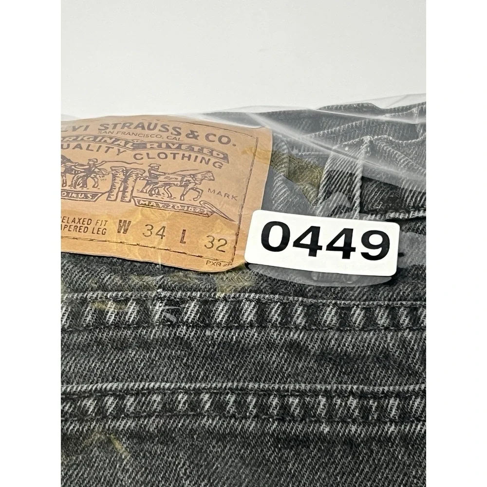 Levi Strauss Size34 (1996) 550 Washed Black Vintage Denim Jeans Orange Tab